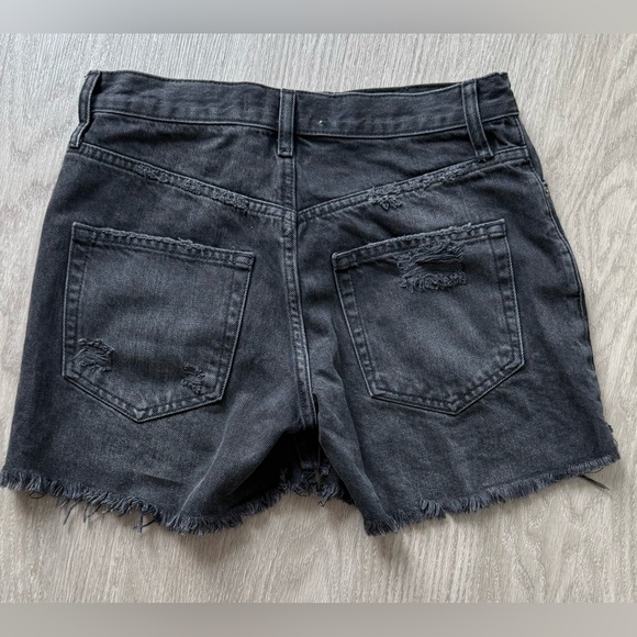 Free People Maggie Distressed Black Jean Shorts- 24 - Picture 6 of 8